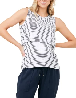 Stripe Nursing Tank with Lift-Up Access