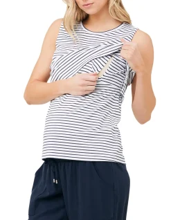 Stripe Nursing Tank with Lift-Up Access