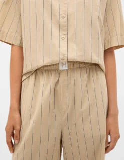 STRIPE SHIRT AND SHORT PJ SET