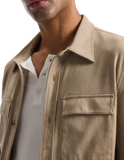 SUEDE LOOK OVERSHIRT