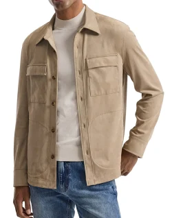 SUEDE LOOK OVERSHIRT