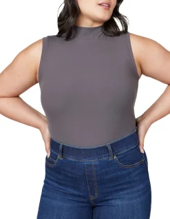 Suit Yourself Ribbed Mock Neck Bodysuit