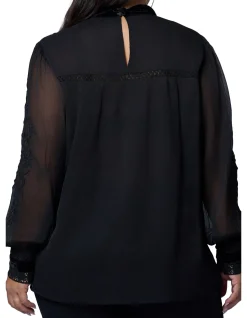 SUNDAY IN THE CITY-NIGHTFALL EMBROIDERED BLOUSE
