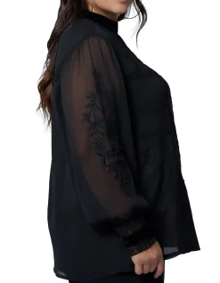 SUNDAY IN THE CITY-NIGHTFALL EMBROIDERED BLOUSE