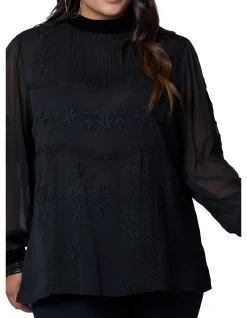 SUNDAY IN THE CITY-NIGHTFALL EMBROIDERED BLOUSE