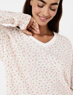 Super Soft Waffle V-Neck Long Sleeve Top & Jogger