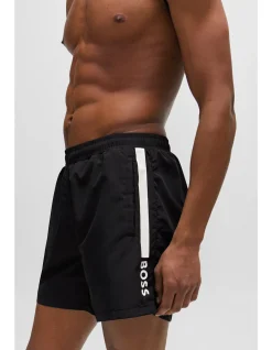 Swim shorts with stripe and logo