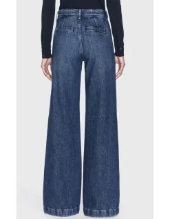 Tailored High Rise Wide Leg Denim Trouser