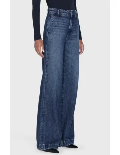 Tailored High Rise Wide Leg Denim Trouser
