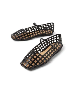 Taints Caged Patent Ballet Flats