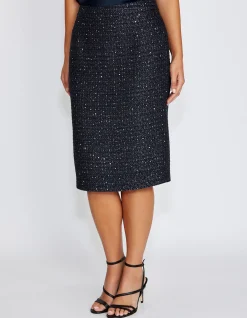 TAMARA NAVY TWEED SKIRT