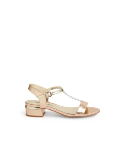 Taner Metallic Low Heel Sandals