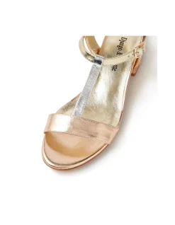Taner Metallic Low Heel Sandals