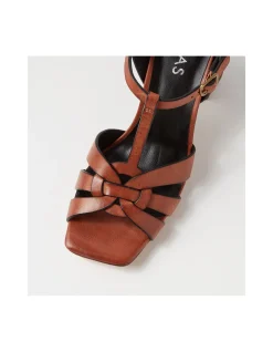 Tanett Woven Strap Block Heel Sandals