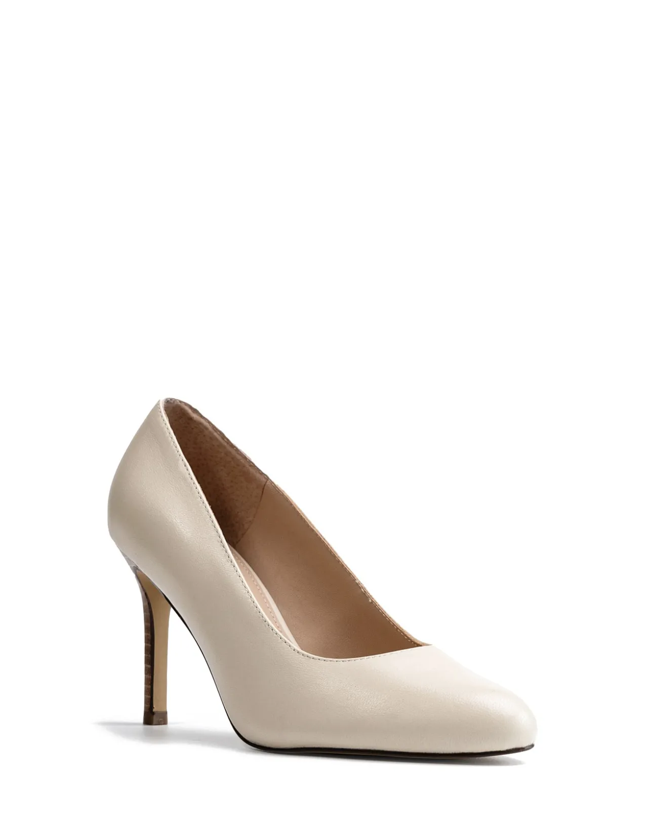 Tash Vintage Ivory Leather Stiletto Pump