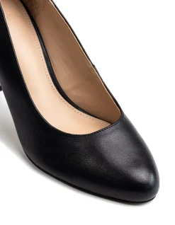 Tash Black Leather Stiletto Pump