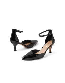 Tatu Patent Pointed Ankle Strap Heels