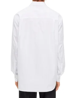 T Chain Collar Shirt with Silver Chain Detail