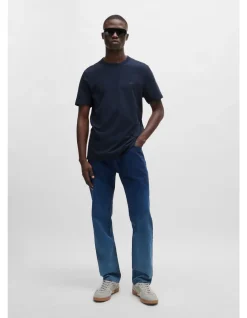 Tegood Regular Fit Crew Neck T-shirt Dark Blue
