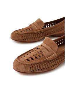 Testkas Woven Suede Penny Loafers