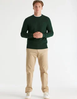 TEXTURED COTTON MERINO CREW NECK Sweater