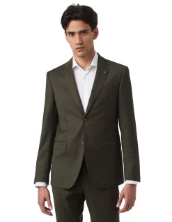 TEXTURED WOOL SUIT JACKET