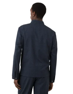 TEXTURED CHECK ZIP-UP CASUAL JACKET