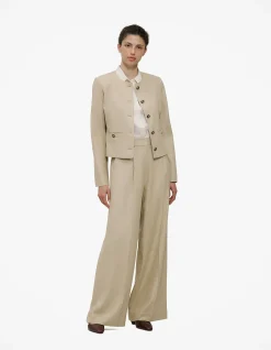 Textured Collarless Jacket