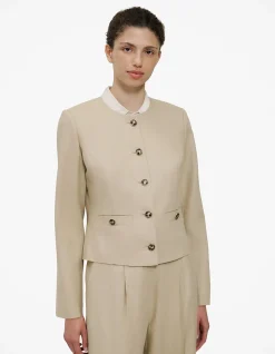 Textured Collarless Jacket