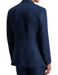 TEXTURED LINEN BLEND BLAZER