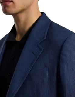 TEXTURED LINEN BLEND BLAZER