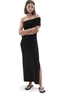 TEXTURED ONE SHOULDER DRESS