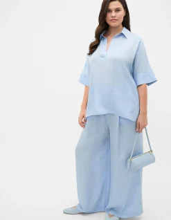 TEXTURED SATIN GATHERED PANT