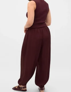 TEXTURED SATIN HAREM PANT