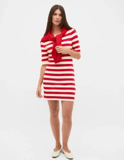 TEXTURED STRIPE KNIT MINI DRESS
