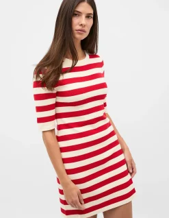 TEXTURED STRIPE KNIT MINI DRESS