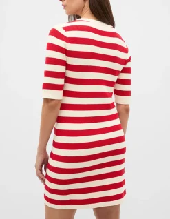 TEXTURED STRIPE KNIT MINI DRESS