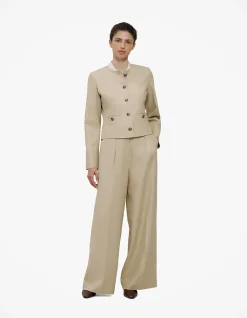 Textured Wide Leg Pant