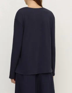 Thea Long Sleeve Tee Navy