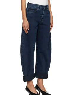 The Bubble High Rise Barrel Leg Denim Jeans