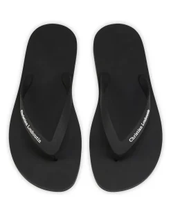 THE CHRISTIAN LOUBOUTIN SUMMER FLAT RUBBER BLACK THONGS