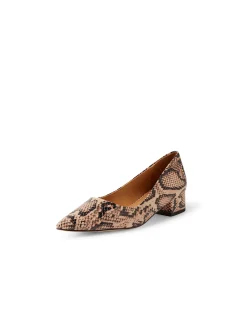 Thego Pointed Toe Low Block Heel Pumps
