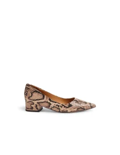 Thego Pointed Toe Low Block Heel Pumps