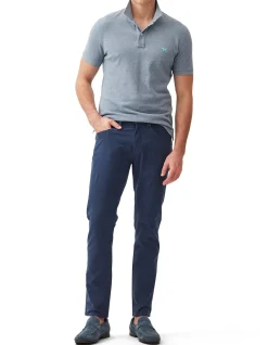 THE GUNN POLO - STEEL BLUE