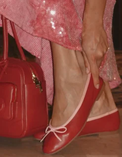 THE LILY BURGUNDY BALLET FLAT