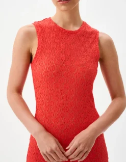 Theodore Scarlet Lace Maxi Dress