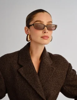 THE PHOEBE DARK CHOCOLATE RECTANGLE Sunglasses