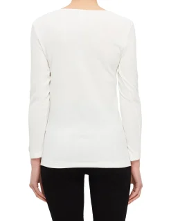 Thermal Cotton Wool Long Sleeve Lace Top