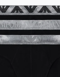 Three-Pack of Shiny Logoband Organic Jersey Briefs