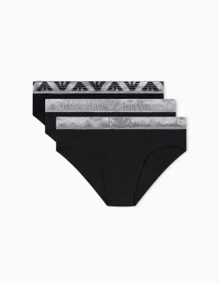 Three-Pack of Shiny Logoband Organic Jersey Briefs